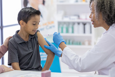 Young Boy Receives Vaccination